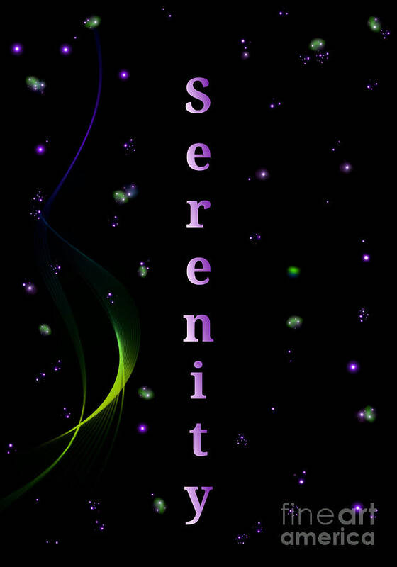 Serenity Art Print featuring the digital art Serenity Among The Stars by Rachel Hannah
