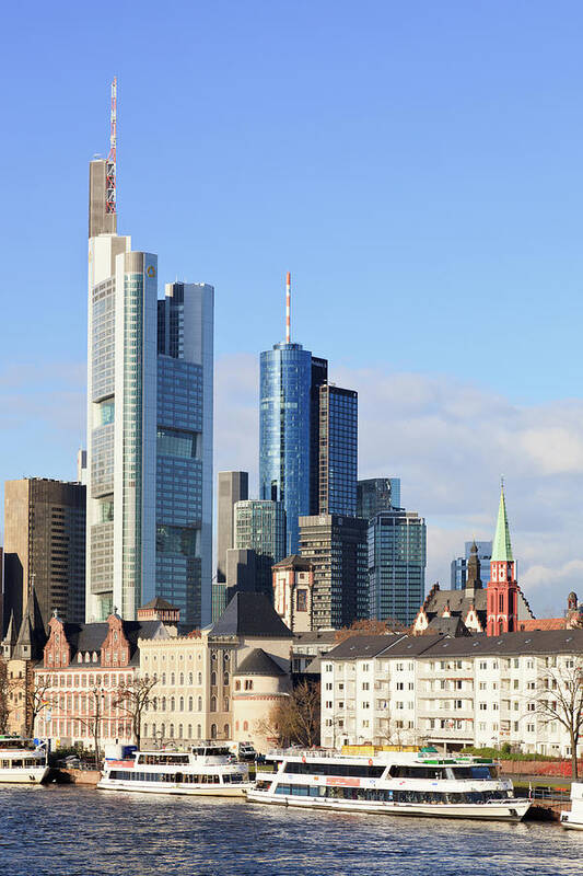 Outdoors Art Print featuring the photograph Skyscrapers Of Frankfurt by Tom Bonaventure