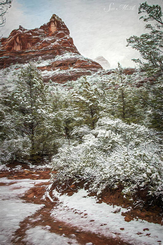 Red Rocks Art Print featuring the photograph Snow 05-017 Soldiers by Scott McAllister