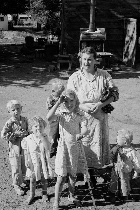 Depression Art Print featuring the painting Squatter Family in Shack Town by Dorothea Lange