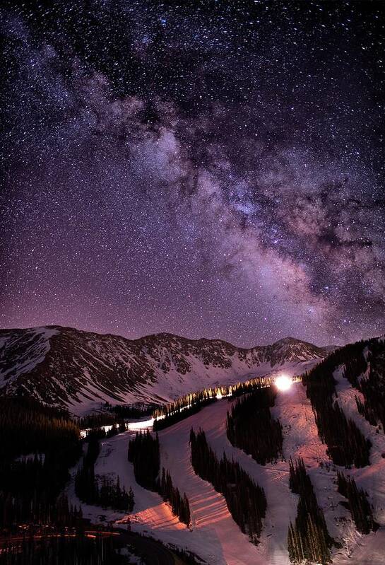 Scenics Art Print featuring the photograph Starlight Mountain Ski Hill by Mike Berenson / Colorado Captures