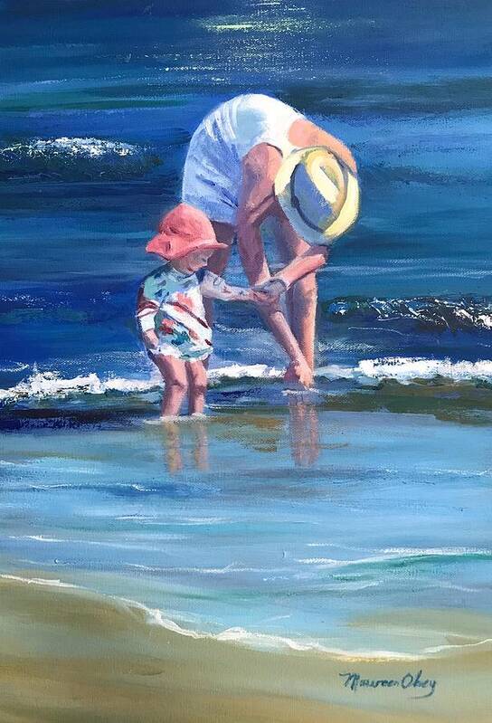 Beach Art Print featuring the painting Summer Hats by Maureen Obey