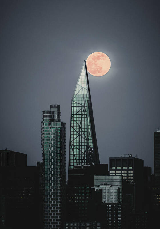 Supermoon Art Print featuring the photograph Supermoon Night by Wei (david) Dai