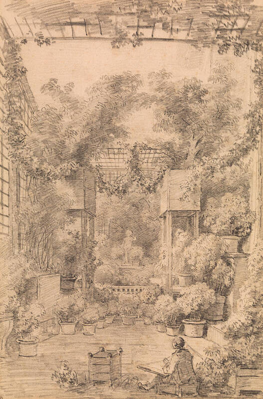 18th Century Art Art Print featuring the drawing The Draftsman by Jean-Honore Fragonard