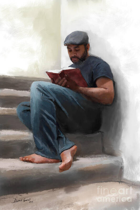 Reading Art Print featuring the digital art The Good Book by Dwayne Glapion