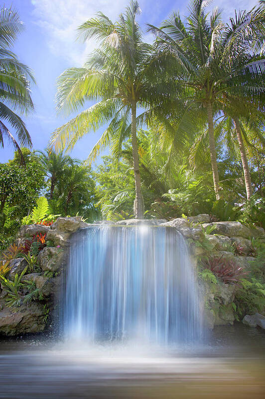 Waterfall Art Print featuring the photograph Tropical Waterfall by Mark Andrew Thomas