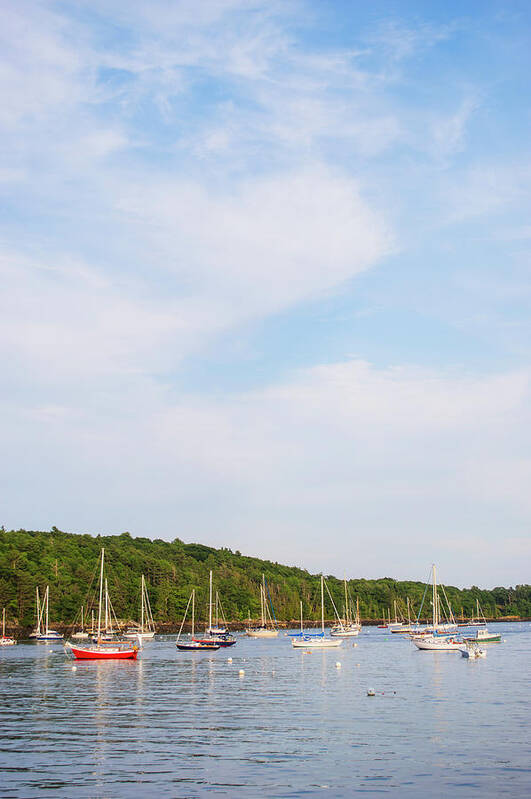 Camden Art Print featuring the photograph Usa, Maine, Camden, Yachts Moored In by Daniel Grill