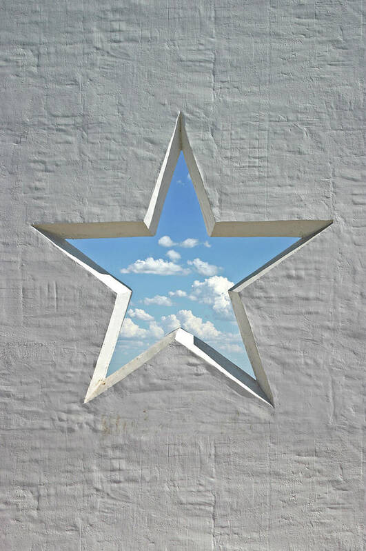 Stucco Art Print featuring the photograph Wall Star 2 by Heathernemec