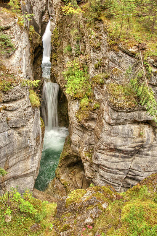 Scenics Art Print featuring the photograph Waterfall Cascades In Banff National by Wildroze