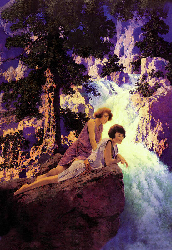 Waterfall Art Print featuring the painting Waterfall by Maxfield Parrish