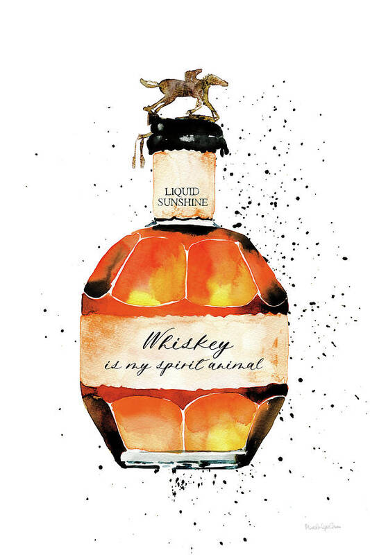 Spirits Art Print featuring the painting Whiskey Spirit Animal by Mercedes Lopez Charro