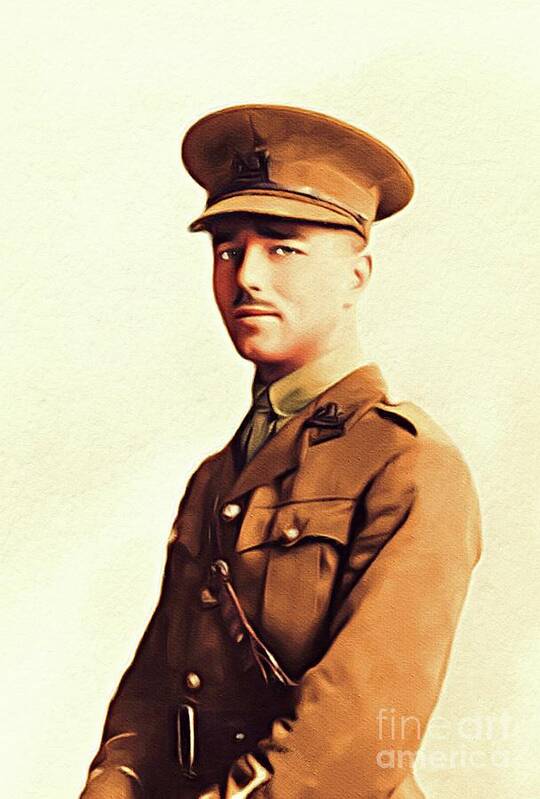 Wilfred Art Print featuring the painting Wilfred Owen, Famous Poet by Esoterica Art Agency