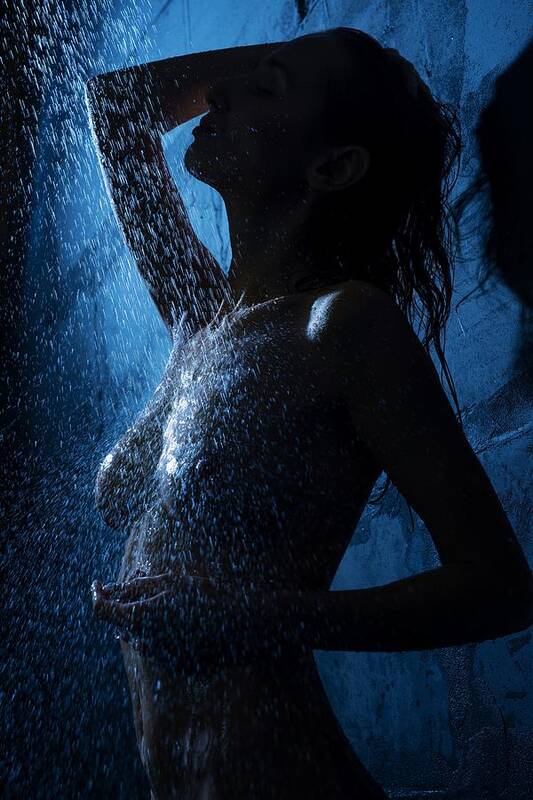 Erotica Art Print featuring the photograph Woman In Rain by Andrey Guryanov