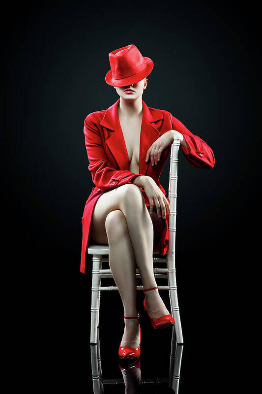 Woman Art Print featuring the photograph Woman in red by Johan Swanepoel