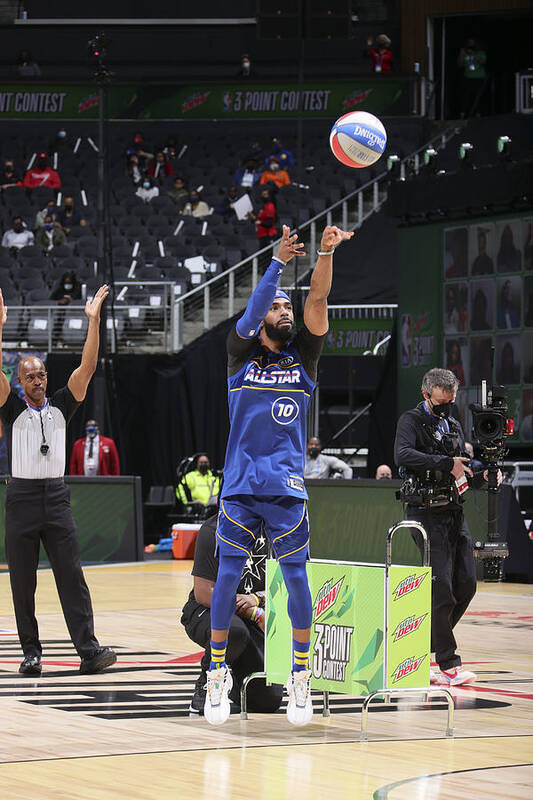 Mike Conley Art Print featuring the photograph 2021 NBA All-Star - MTN DEW 3-Point Contest by Nathaniel S. Butler