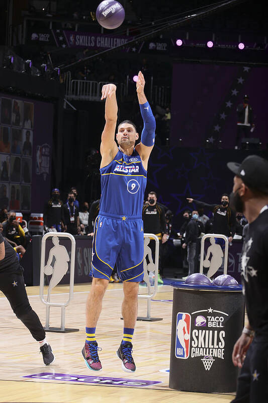 Nikola Vucevic Art Print featuring the photograph 2021 NBA All-Star - Taco Bell Skills Challenge by Nathaniel S. Butler