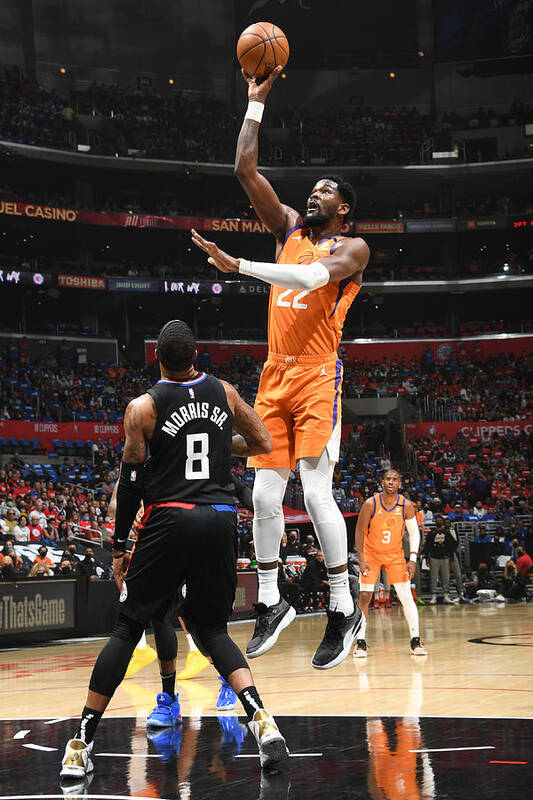 Playoffs Art Print featuring the photograph 2021 NBA Playoffs - Phoenix Suns v LA Clippers by Andrew D. Bernstein