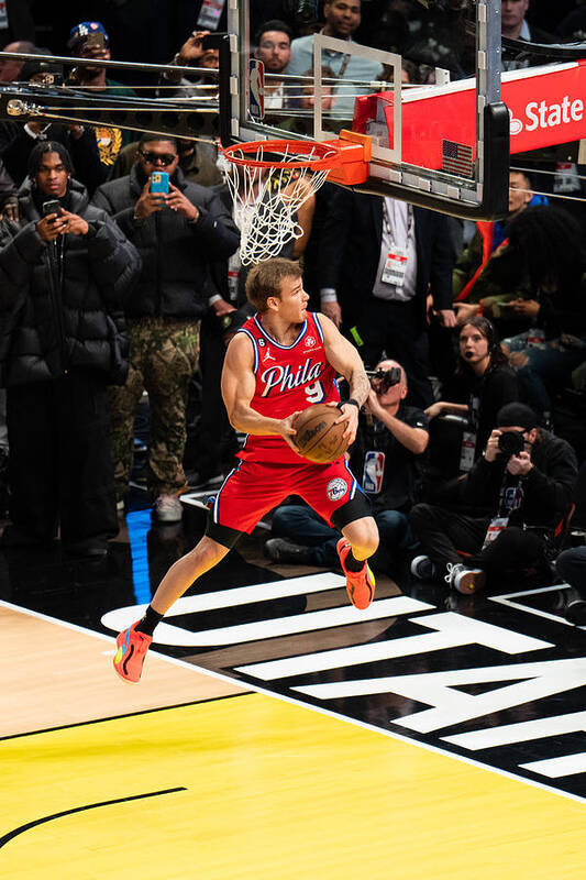 Mac Mcclung Art Print featuring the photograph 2023 NBA All Star - AT&T Slam Dunk Contest by Evan Yu