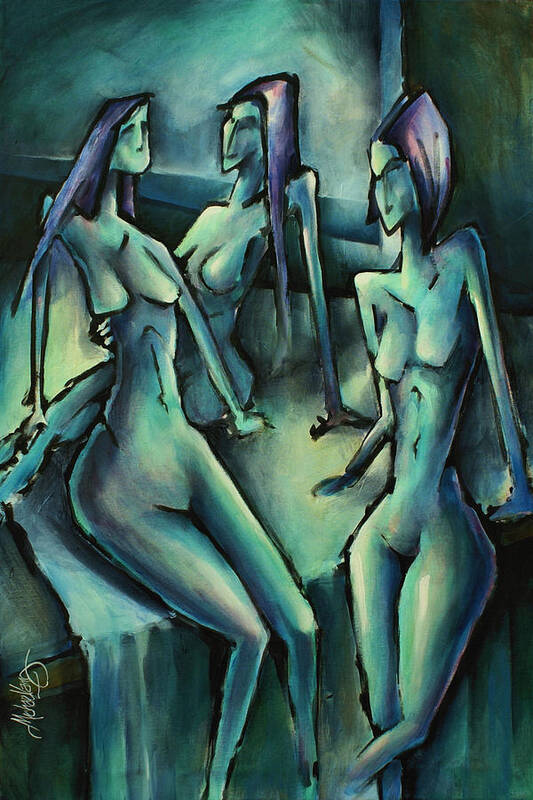 Figurative Art Print featuring the painting 'Blue' #1 by Michael Lang