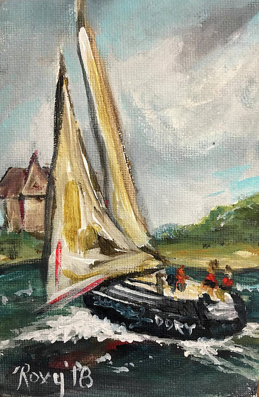 Cape Cod Art Print featuring the painting Cape Sailing by Roxy Rich