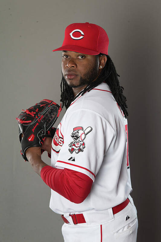 American League Baseball Art Print featuring the photograph Johnny Cueto by Mike Mcginnis