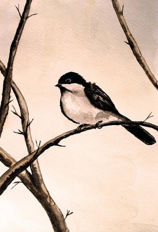 Beautiful: Art Print featuring the painting Little Bird 11 #2 by Medea Ioseliani