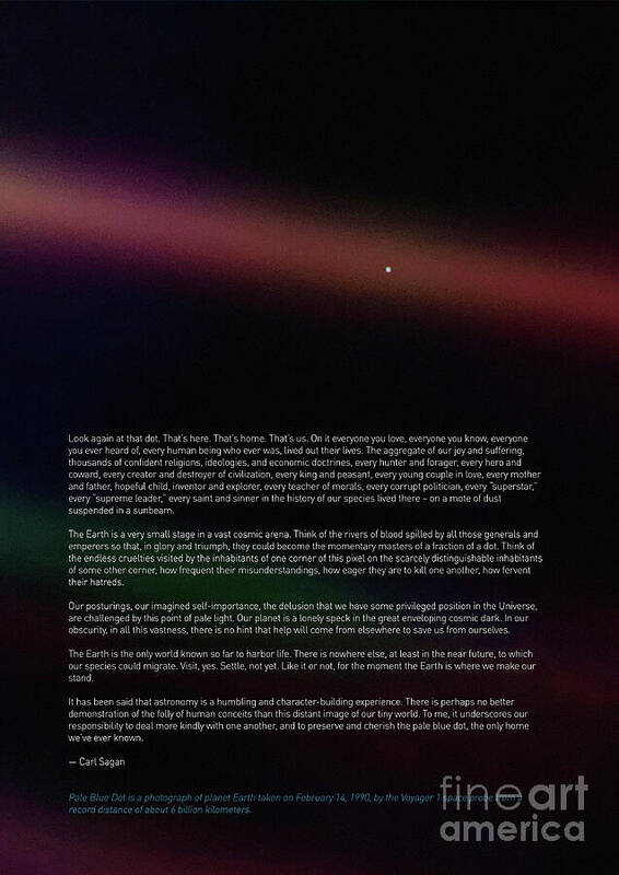 Pale Blue Dot - Voyager 1 Art Print