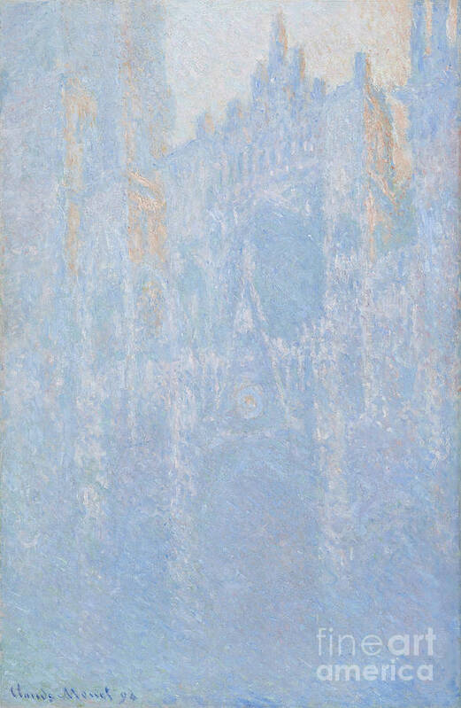 Rouen Art Print featuring the painting Rouen Cathedral, Portal, Morning Fog by Claude Monet