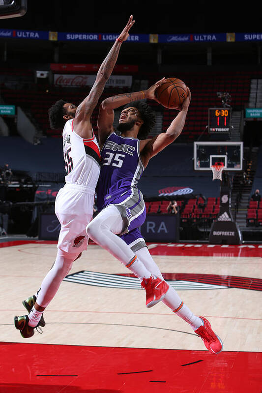 Marvin Bagley Iii Art Print featuring the photograph Sacramento Kings v Portland Trail Blazers #1 by Sam Forencich