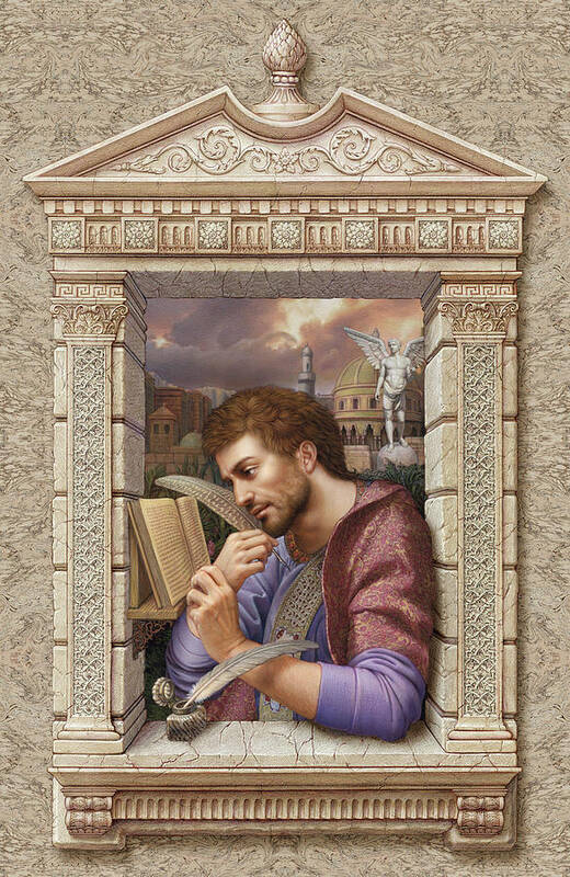 Christian Art Art Print featuring the painting St. Matthew #1 by Kurt Wenner