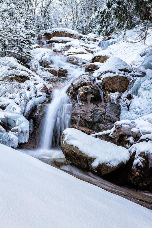 Swiftwater Falls Art Print featuring the photograph Swiftwater Falls, Winter #1 by Jeff Sinon