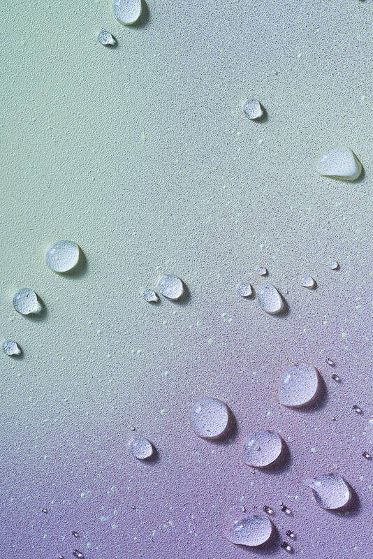Large Group Of Objects Art Print featuring the photograph Water droplets on soft colored background #1 by Colormos
