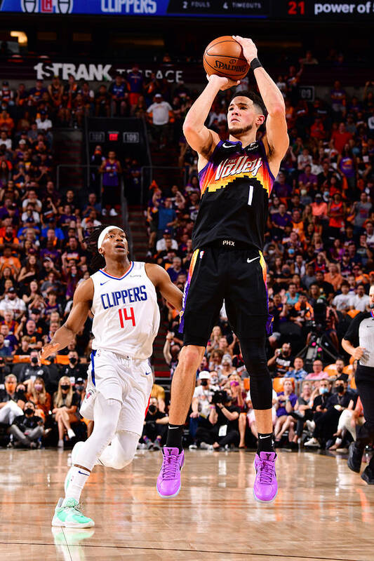 Playoffs Art Print featuring the photograph Devin Booker by Barry Gossage