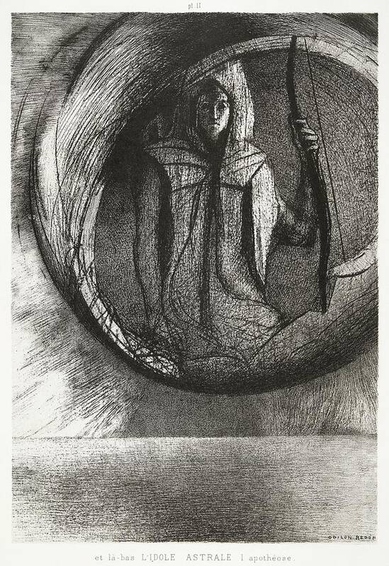 Noirs Art Print featuring the painting And Over There, the Astral Idol, the Apotheosis #3 by Odilon Redon