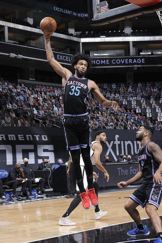 Marvin Bagley Iii Art Print featuring the photograph Brooklyn Nets v Sacramento Kings #2 by Rocky Widner