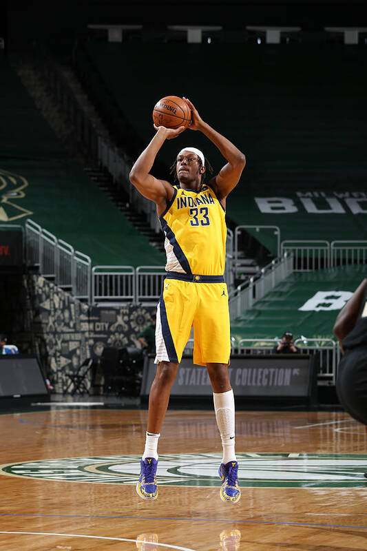 Nba Pro Basketball Art Print featuring the photograph Myles Turner by Gary Dineen