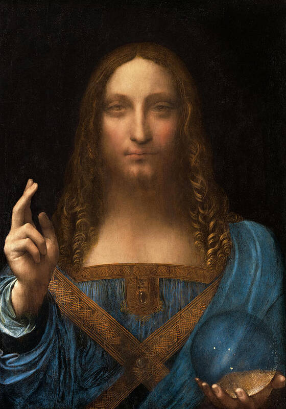 #faatoppicks Art Print featuring the painting Salvator Mundi #2 by Leonardo da Vinci