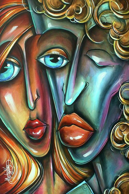 Urban Expression Art Print featuring the painting Together by Michael Lang