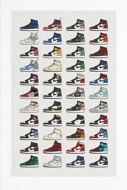 Forvirre snorkel Vugge 2020 Air Jordan 1 Collection Poster Art Print by Jose Bowers