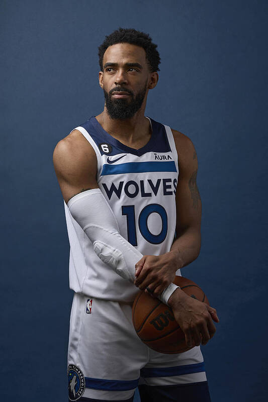 Mike Conley Art Print featuring the photograph 2022-23 Minnesota Timberwolves Media Day by David Sherman