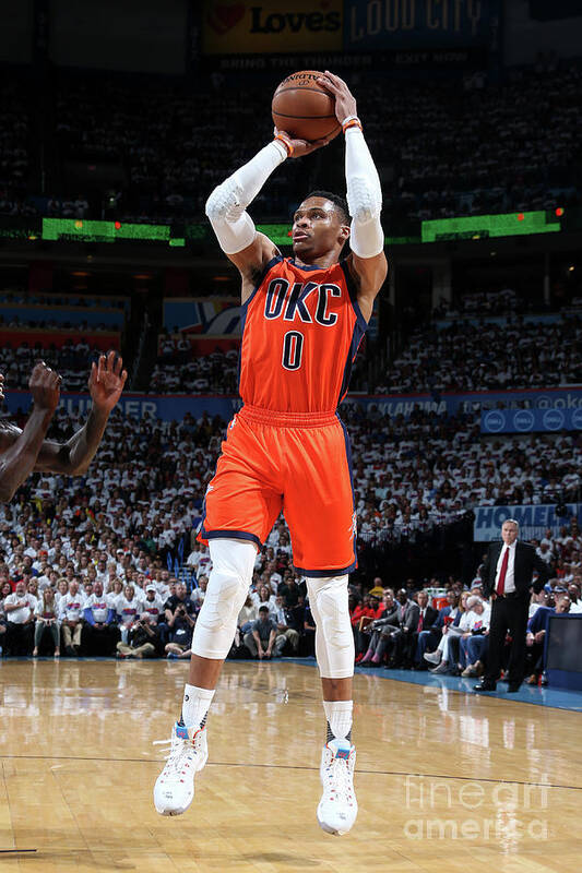 Playoffs Art Print featuring the photograph Russell Westbrook by Layne Murdoch