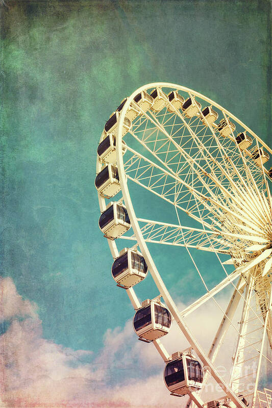 Activity Art Print featuring the photograph Ferris wheel retro #3 by Jane Rix