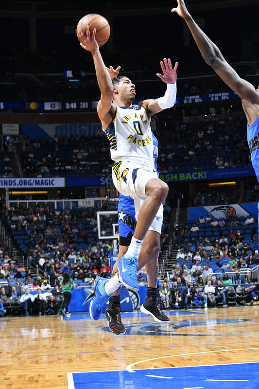 Tyrese Haliburton Art Print featuring the photograph Indiana Pacers v Orlando Magic by Gary Bassing