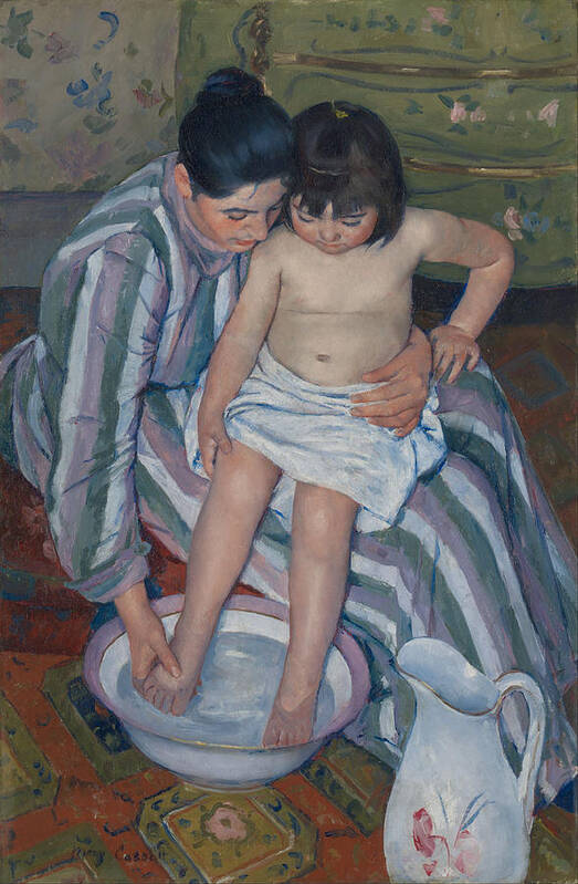 Child Art Print featuring the painting The Child's Bath #4 by Mary Cassatt