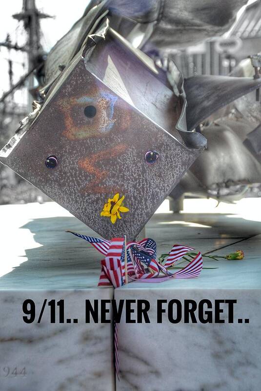 9/11 Art Print featuring the photograph 9/11.. Never Forget.. by Marianna Mills