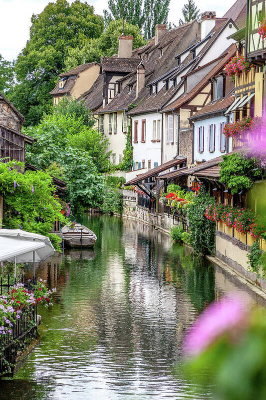 Travel Art Print featuring the photograph A Canal in Little Venice - Colmar by W Chris Fooshee