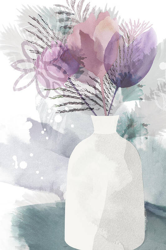 Floral Art Print featuring the painting After the Rain II by Flora Kouta