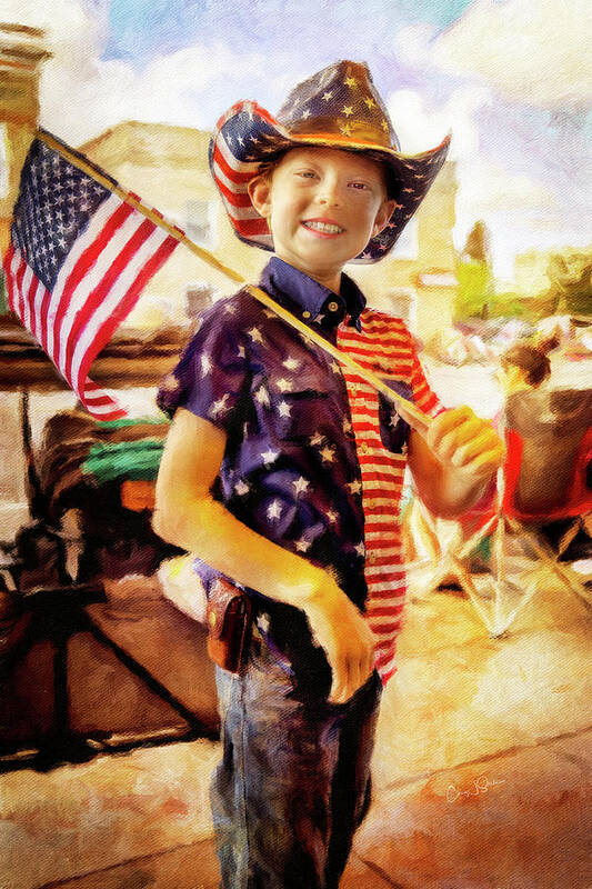 Cody Art Print featuring the photograph All American 4th of July Cowboy by Craig J Satterlee