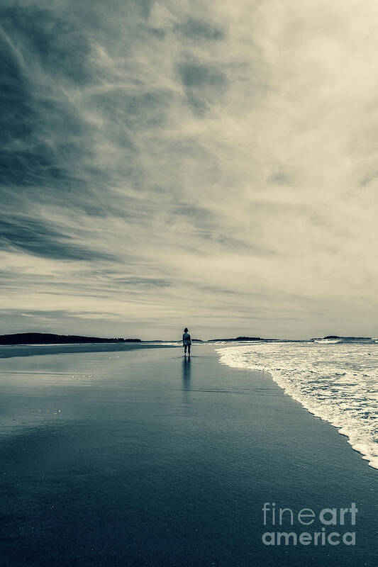 Small Point Art Print featuring the photograph Alone on the Beach by Edward Fielding