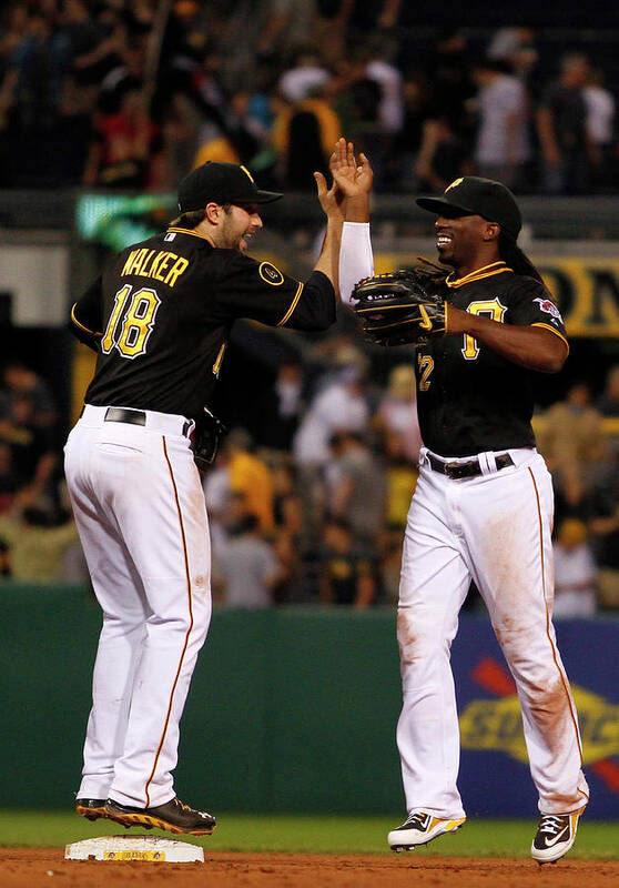 Professional Sport Art Print featuring the photograph Andrew Mccutchen and Neil Walker by Justin K. Aller